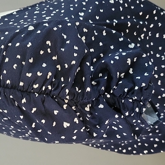 Banana Republic V-Neck Cotton Heart Print Elastic Waist Dress - Size XS Tall - Picture 4 of 8